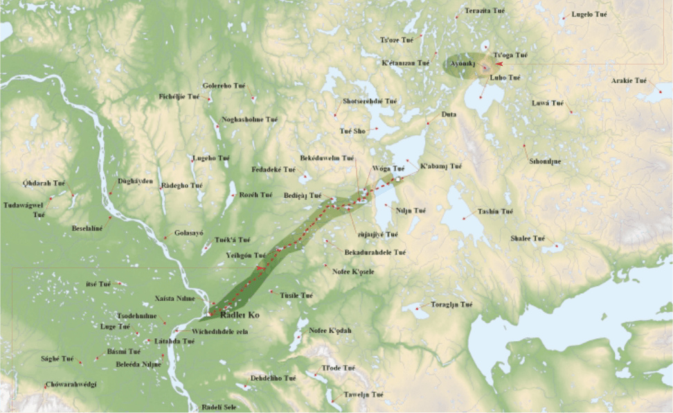 Colville Lake Traditional Place Names project map