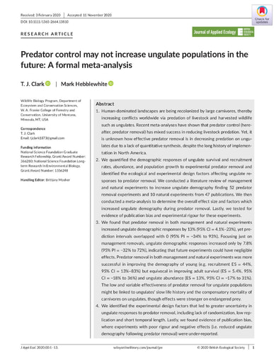 20-11 Clark-Hebblewhite - Predator Control